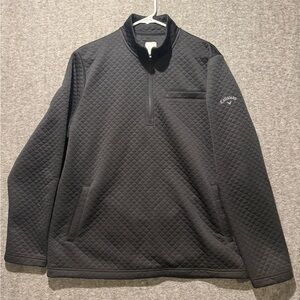Callaway Pullover Mens L black quilted Opti Dri 1/2 zip golf soft performance